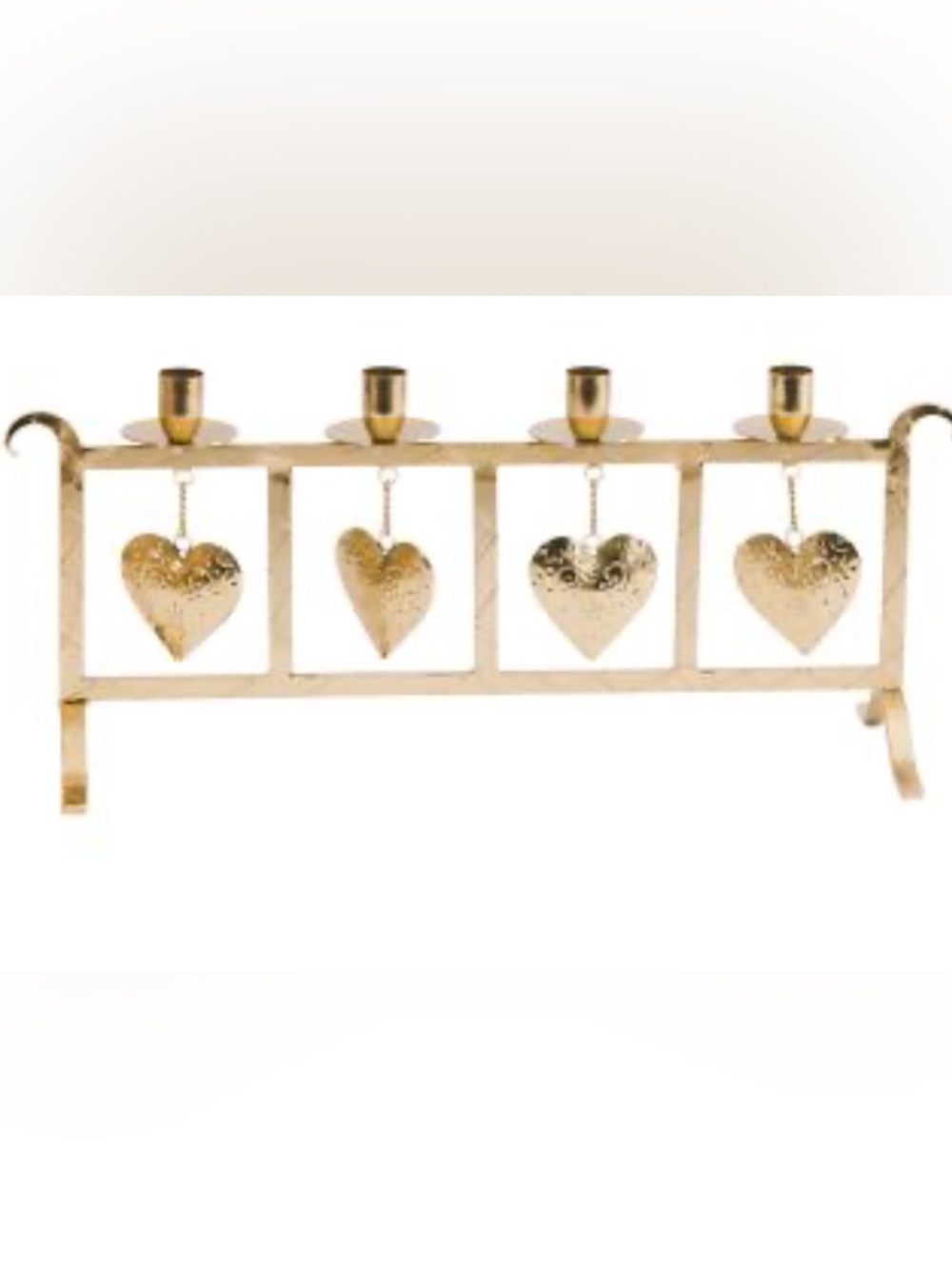 🆕-TAHARI HOME HANGING HEARTS CANDLE HOLDER IN GOLD